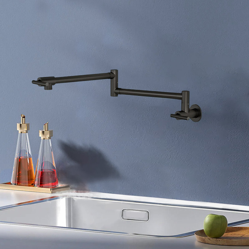 Robinet de cuisine mural Topcraft, Noir mat