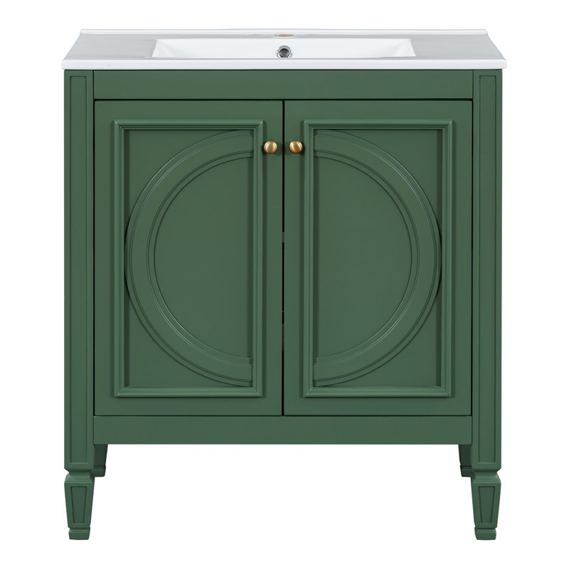 Meuble-lavabo 30 po avec lavabo, Vert
