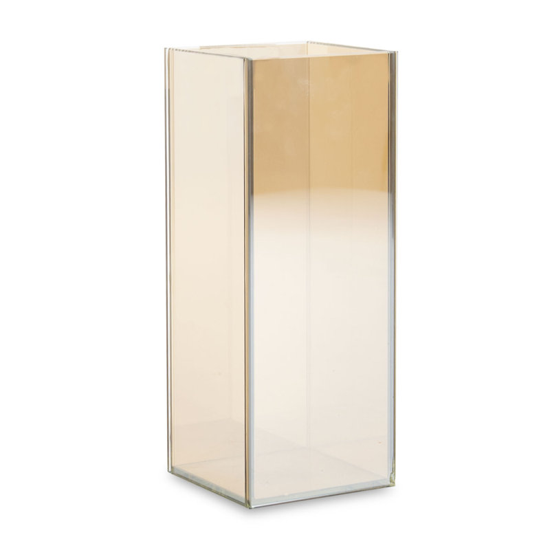 Vase de table en verre, H 12 po x l 4 po x P 4 po