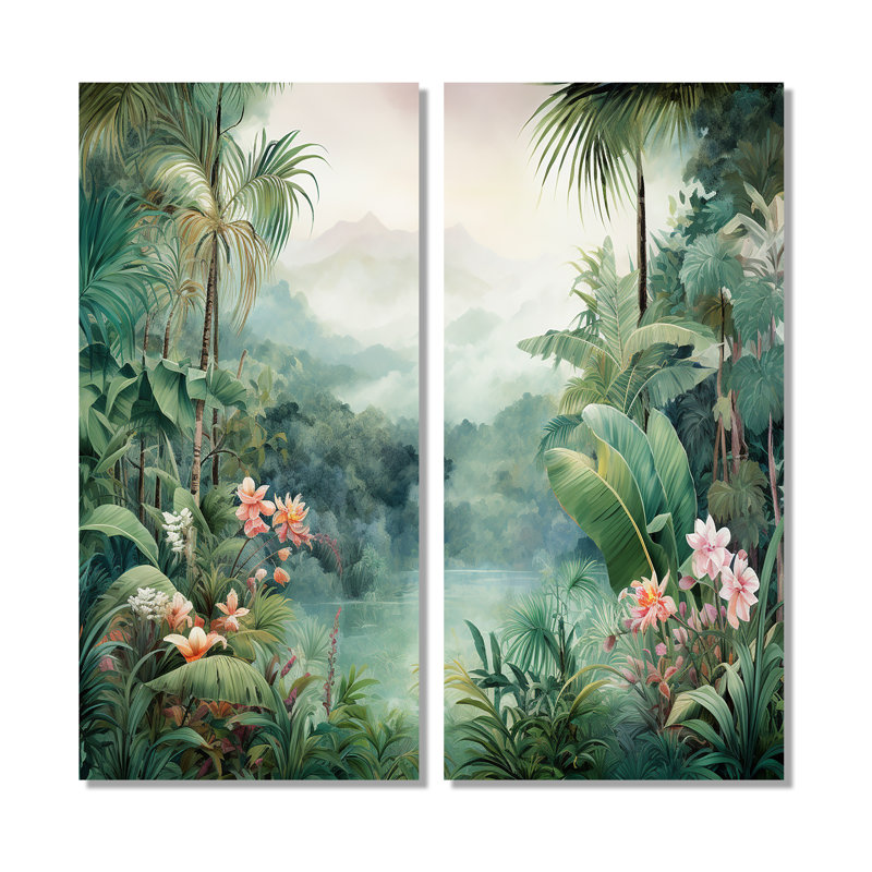 Art tropical, jungle tropicale, H 20 po x l 24 po, Toile tendue, Ne s’applique pas