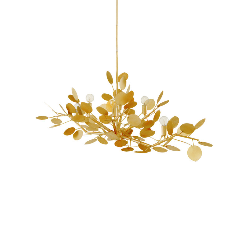Lunaria 6 - Light Chandelier, Contemporary Gold Leaf
