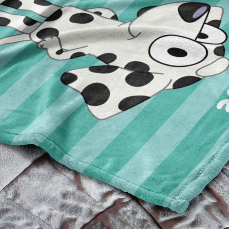 Chloe Silk Touch Kids Throw Blanket, 50" x 60", Turquoise and White
