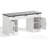 Office Executive Desk With 3-In-1 Charging Station & Adjustable Storage Cabinet