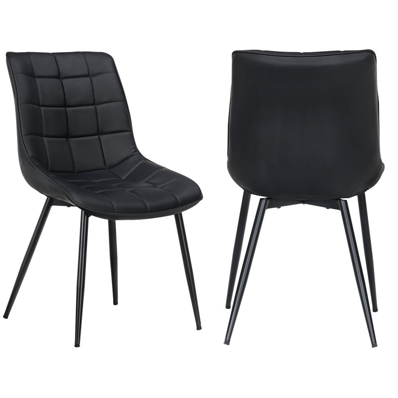 Ensemble de 2 chaises de salle à manger, avec coussin moelleux et pieds réglables, chaises de cuisine rembourrées avec base en X et pieds en métal