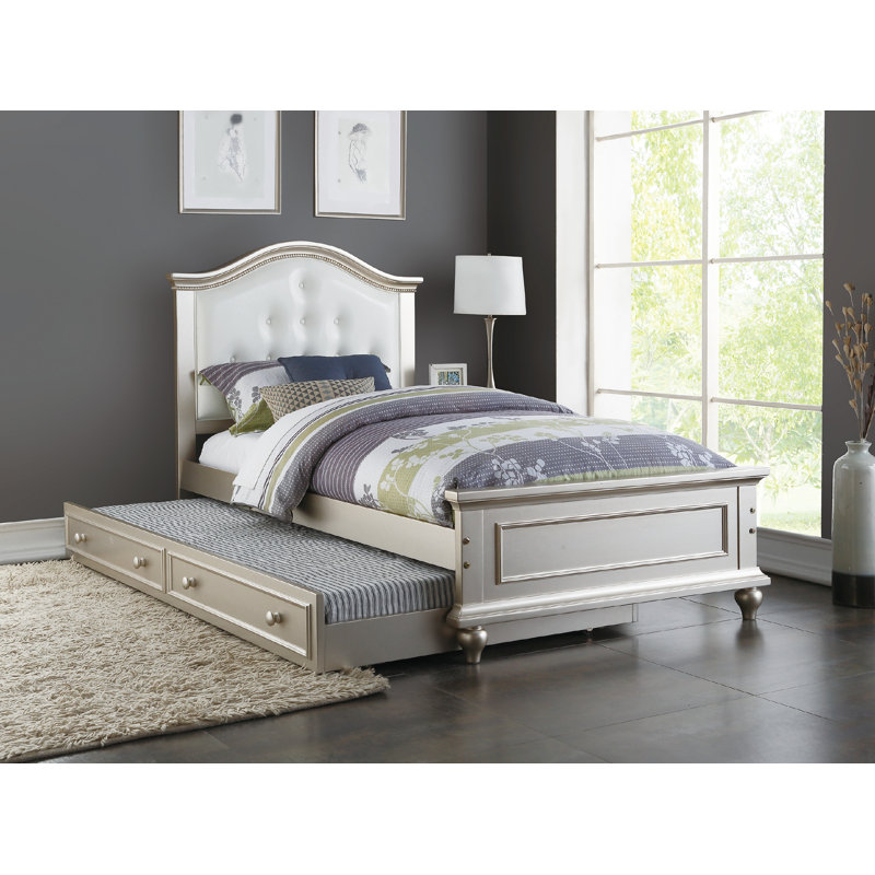 Dasilva Kids Twin Platform with Trundle, White