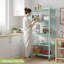 BAOKALER Tablettes pliables avec roulettes, organisateur de support pliable en métal à 5 tablettes pour le sous-sol du garage de cuisine, tablette de rangement roulante de grande capacité, facile à plier et à rouler, vert-1950232521