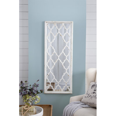 24" X 60" Distressed White Floor Mirror, Full Body Mirror For Bathroom Bedroom Living Room