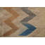 Tapis à motif de chevrons en laine de couleur naturelle Kilim 5 x 7
