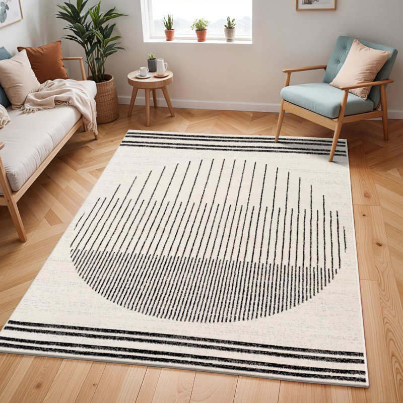 Beyanka Geometric Machine Tufted Area Rug, Rectangle 130 x 170 cm