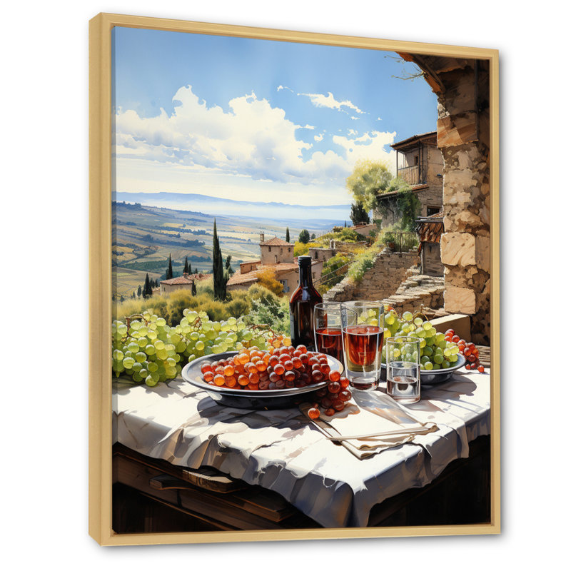 Vineyard Rendezvous In Rioja II - Vineyard Wall Art, H 20 po x l 12 po x P 1 po, Cadre flottant érable
