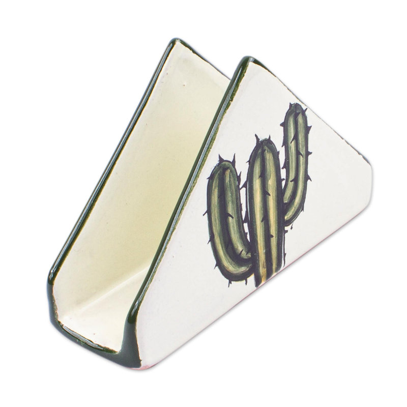Loon Peak® Handmade Saguaro Ceramic Napkin Holder