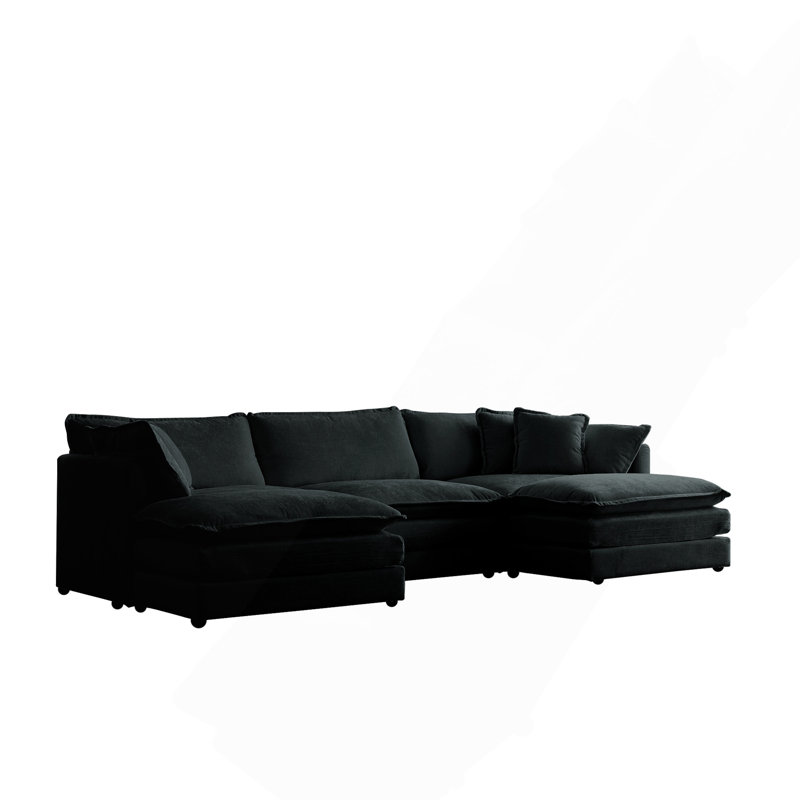 Canapé modulaire en U avec repose-pieds réversible