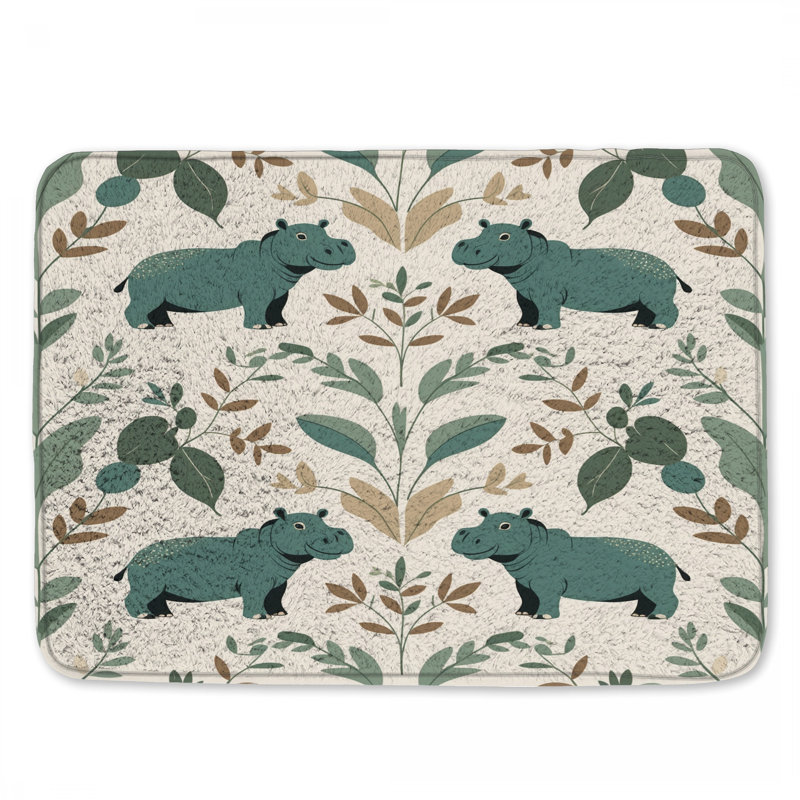 Tapis de bain Hippo, L 34 po x L 21 po