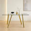 Table de salle à manger. Table en verre trempé avec pieds en métal robuste.-27782361