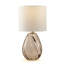 Small Textured Swirl Brown Glass Table Lamp - Teardrop Shape