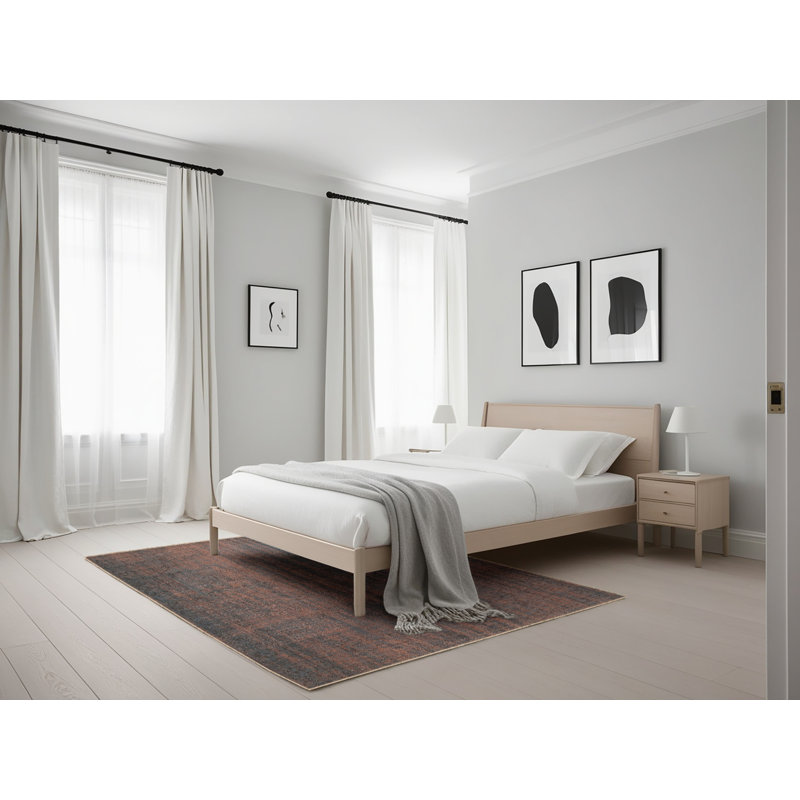 Tapis traditionnel marron / noir, Rectangle 5 pi x 7 pi
