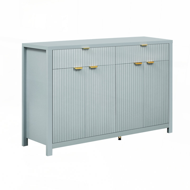 Versatile Fluted Storage Cabinet with Adjustable Shelves and Large Capacity Perfect for Modern and Functional Home Decor