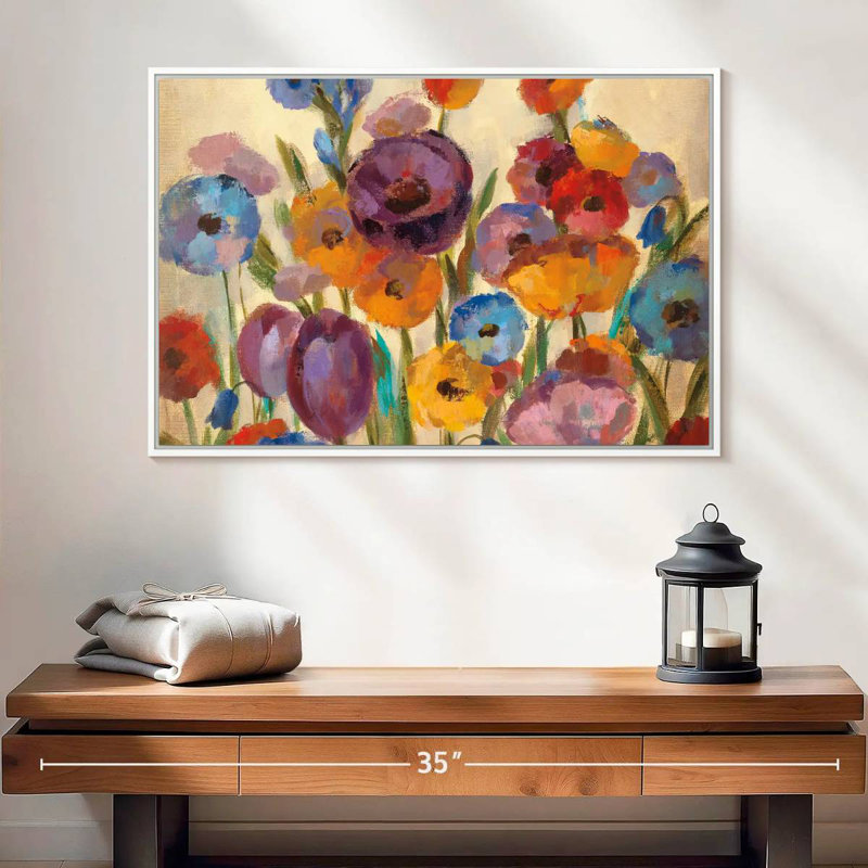 Garden Hues I, Cadre flottant blanc, 25 po x 17 po