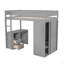 Lit mezzanine en bois avec placards et bureau à 2 tiroirs avec armoire-110657692-110657693