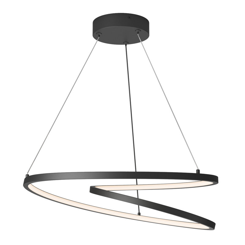 Luminaire suspendu unique à DEL 1 lumière Satsuki, Noir