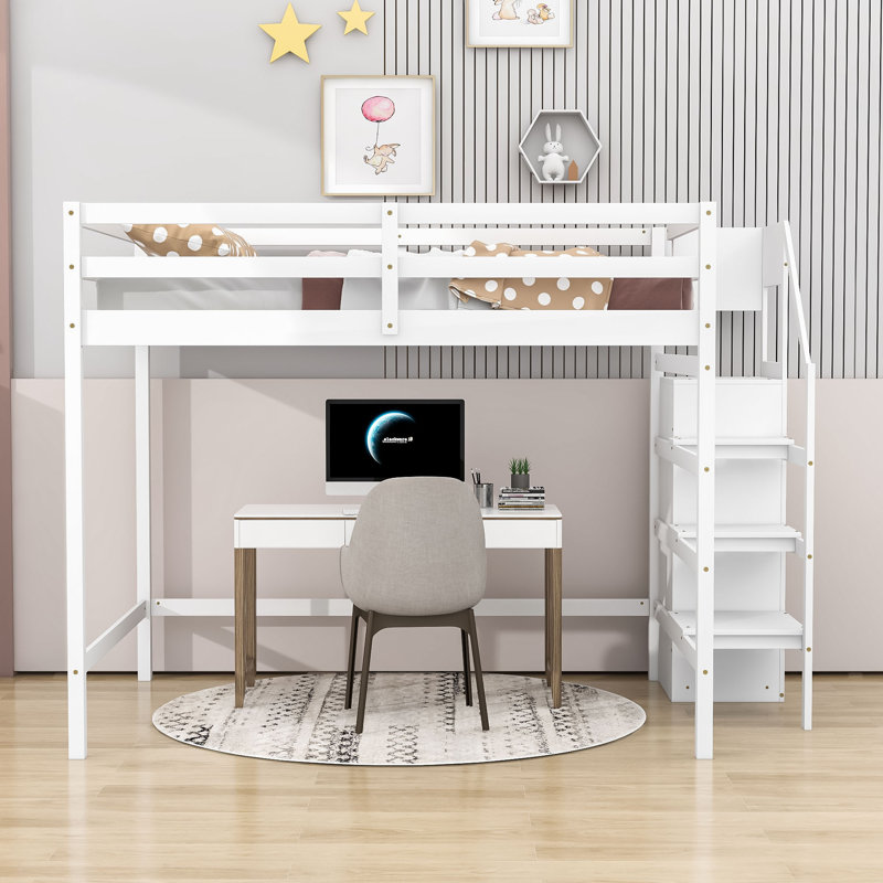 Lit mezzanine double Faroug par Harriet Bee, Blanc
