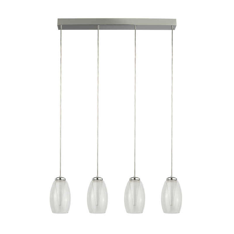 Ruari 4-Light Kitchen Island Chandelier, Clear
