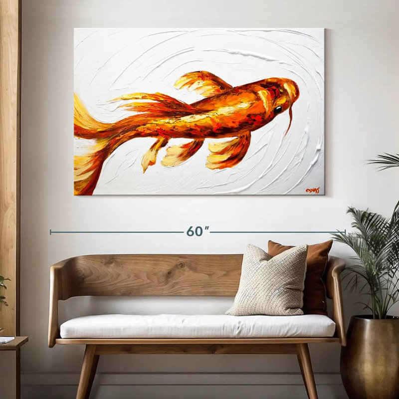 Poisson koi orange, H 34 po x l 51 po