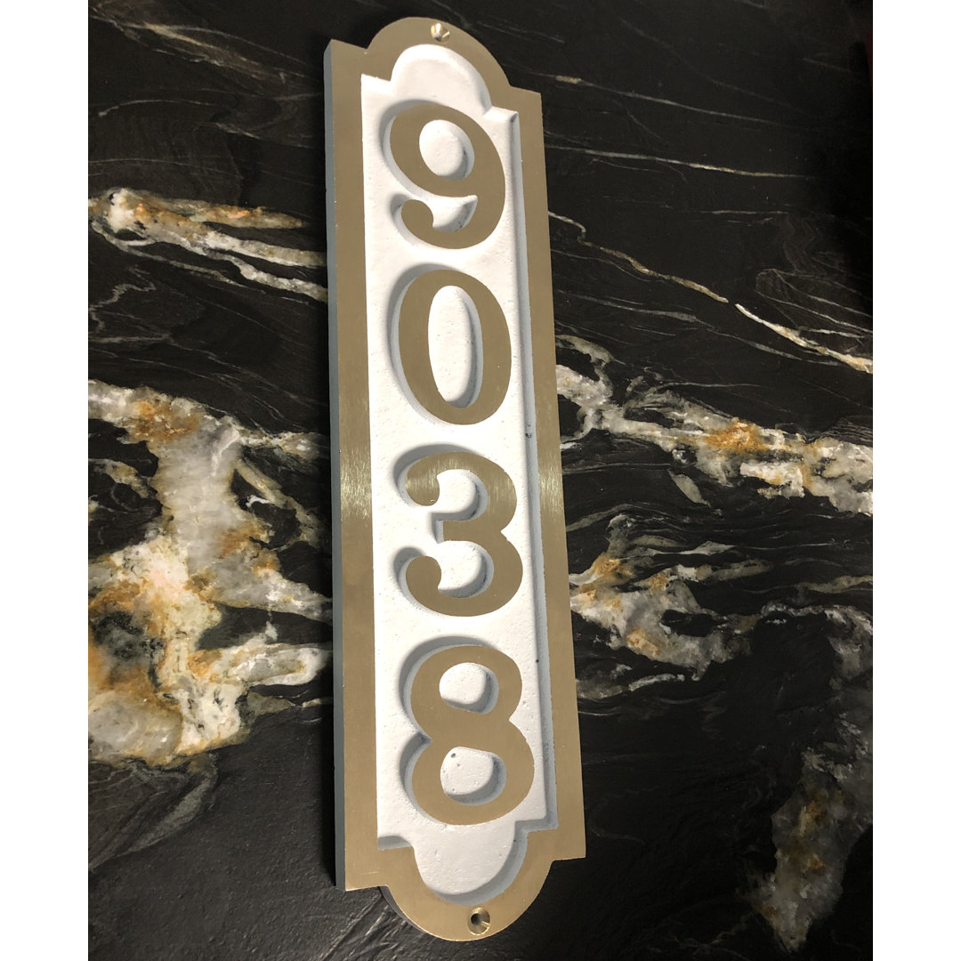 Palmer Bold 1-Line Wall Address Plaque K Castings, Inc. Background 