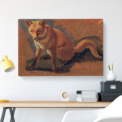 Study of a Fox by Jacques-Laurent Agasse - Wrapped Canvas