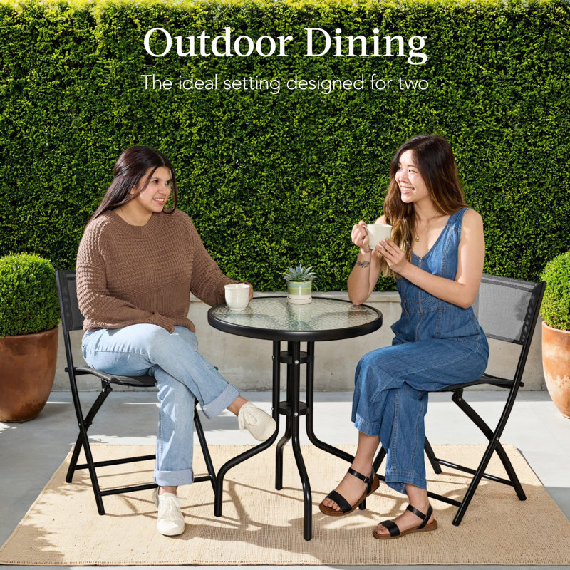 3-Piece Bistro Set, Gray