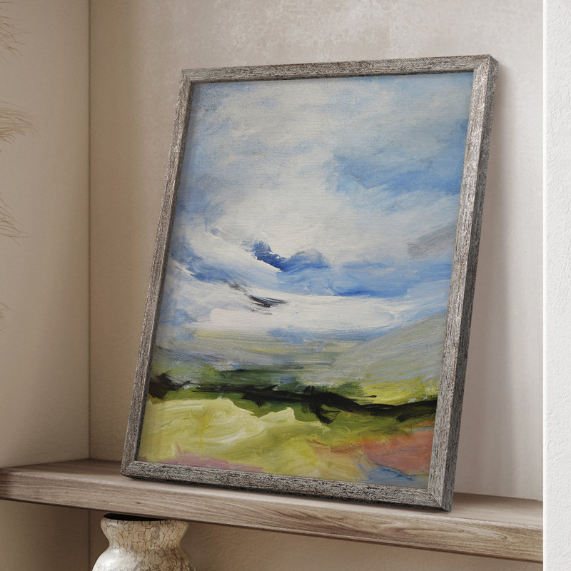 Autour de la nuée IV, reproduction encadrée - bois massif, H 30 po x l 24 po