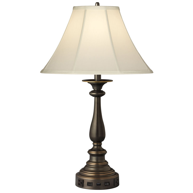 Traditional Madison Bronze Metal USB Table Lamp