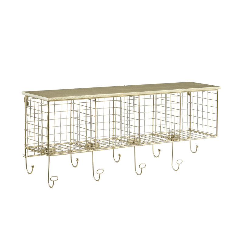 Outen Wall Wall Mounted Coat Rack, Gold