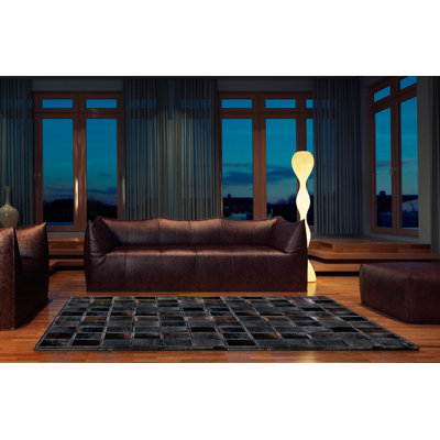 Area Cowhide Geometric Indoor Rug