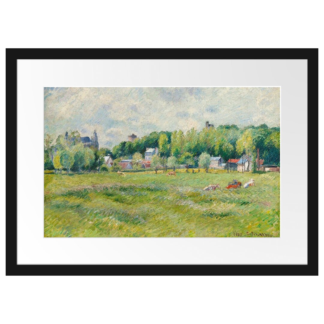 Gerahmter Kunstdruck Prairies À Gisors von Camille Pissarro