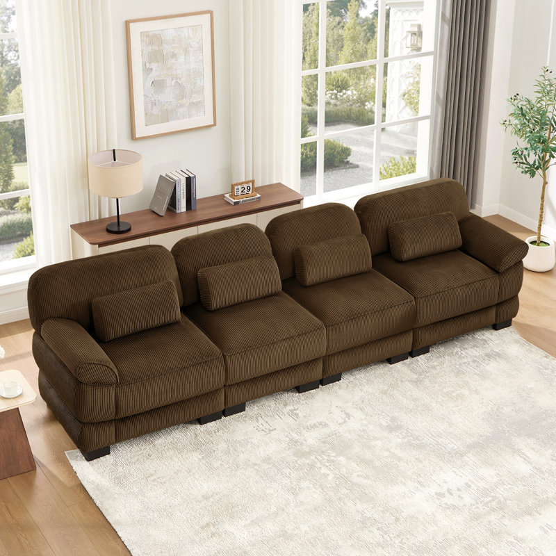 Canapé Cloud Couch, Brown, 37" H x 132.3" W x 34.9" D