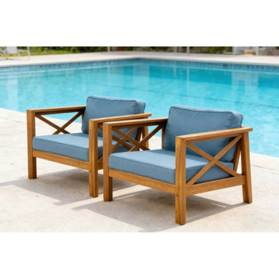 Élégants fauteuils d'extérieur 2 pièces idéaux pour les chaises longues et le jardin