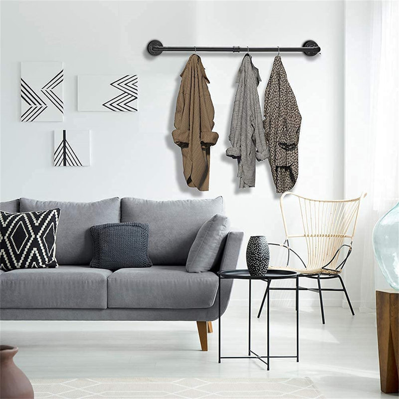 Areefa 38.4'' Iron Wall Mounted Clothes Rack