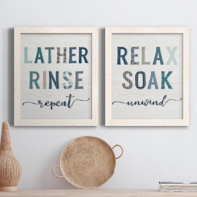 " Lather Rinse Repeat " 2 Piece Art Color Photography Print