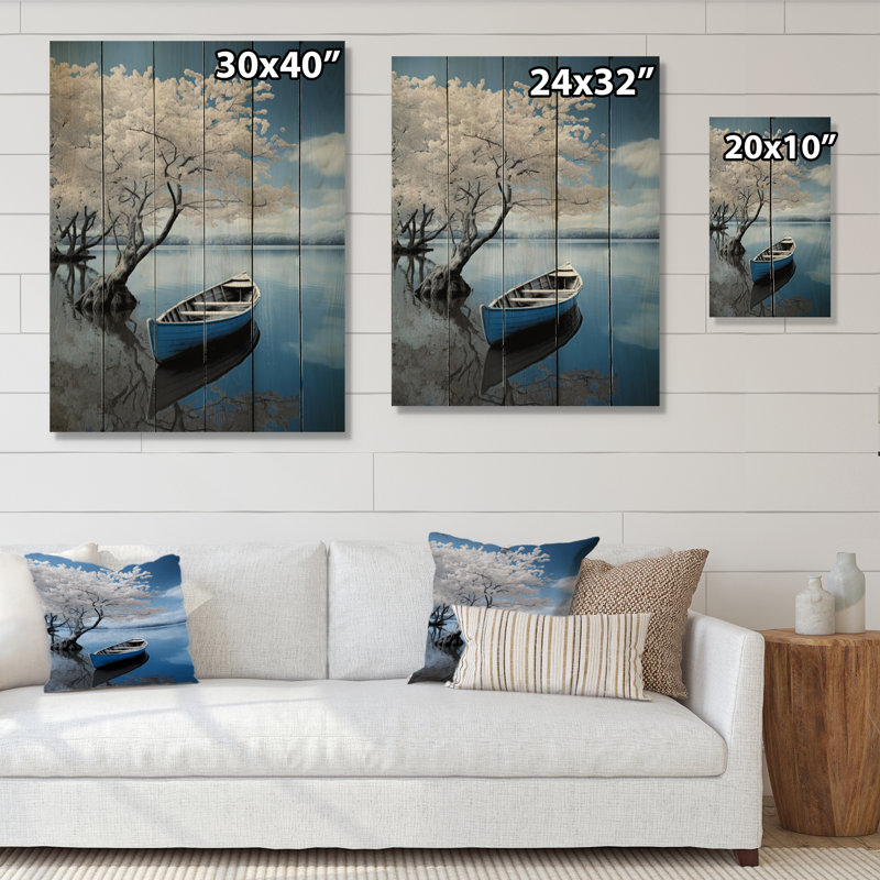 «White Lake Silent Waters I» sur bois, H 20 po x l 10 po x P 0,78 po