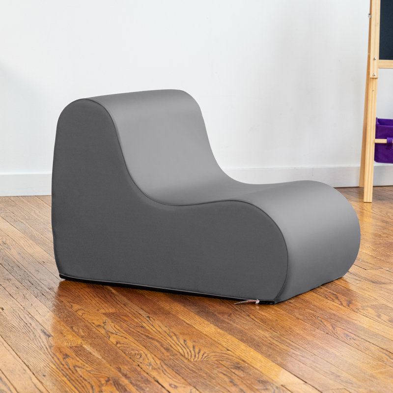 Midtown Classroom Chair - Soft Seating - 3 Sizes - Premium Vinyl Cover, Charcoal, 25" H x 24" W x 35.5" D