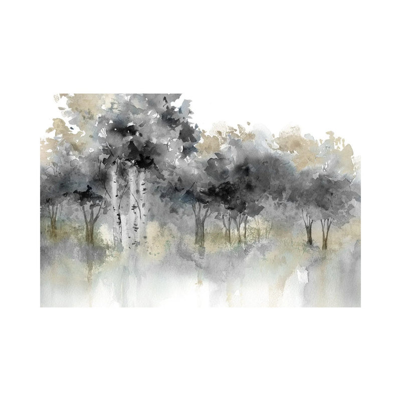 Water's Edge I - Noir et or 6 pièces, H 12 po x l 18 po, Toile tendue