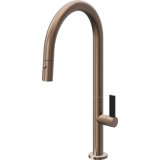 Pull-Down Kitchen Faucet With Button Sprayer - High Arc Spout