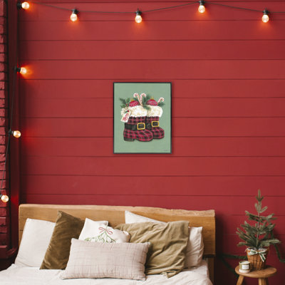 Holiday Merry Boots Framed Giclee, design by Diane Kater