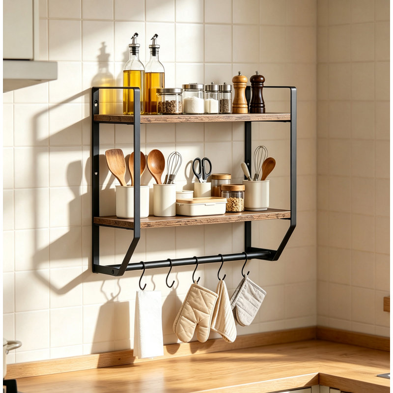 Mogote 2 Piece Metal Tiered Shelf