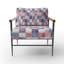 Chaise d'appoint Country Farmhouse - Fauteuil matelassé à carreaux rouge et bleu-1172274078