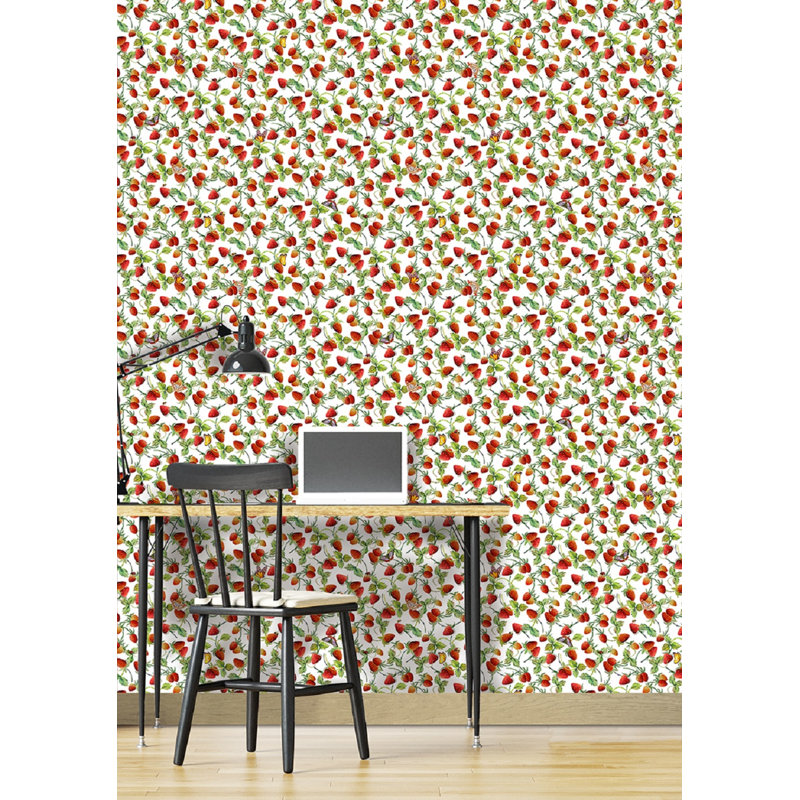 Samiyah 10m x 68cm Matte Roll, White/Red