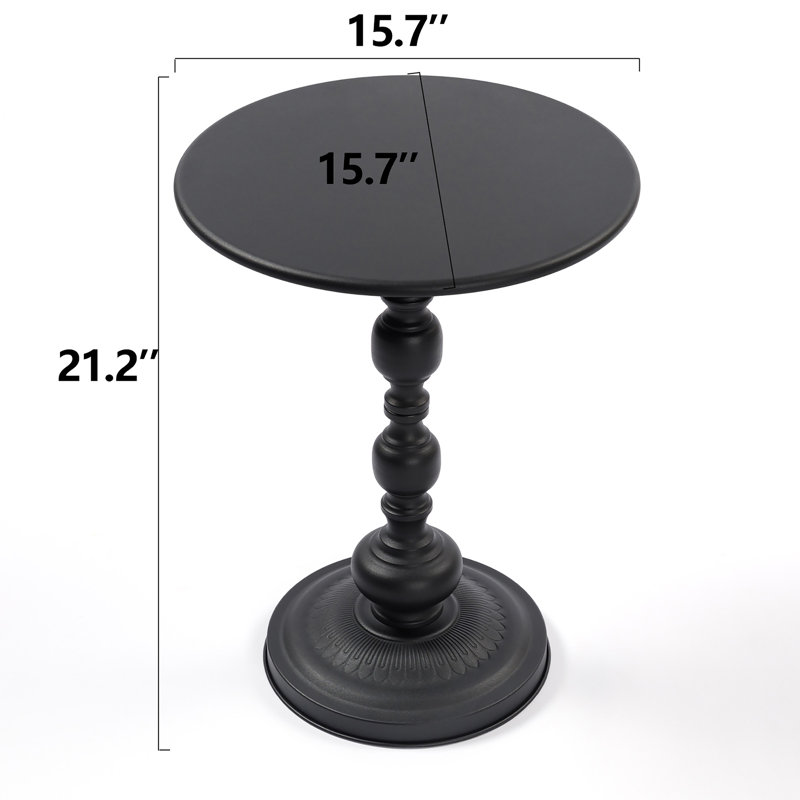 Table de bout ronde à piédestal, Noir, noir, noir, noir
