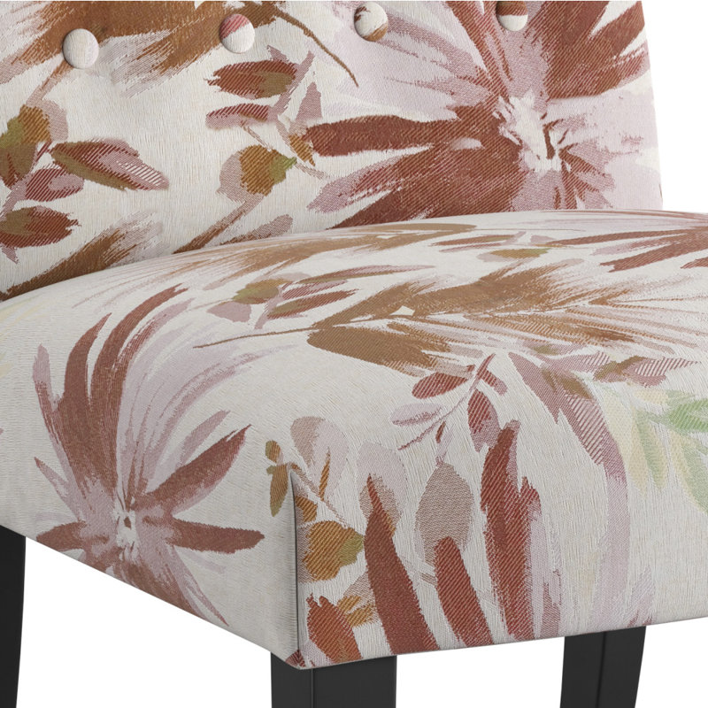 Fauteuil de chambre en polyester touffeté de 55,88 cm de large Scolle, 100% polyester cramoisi floral