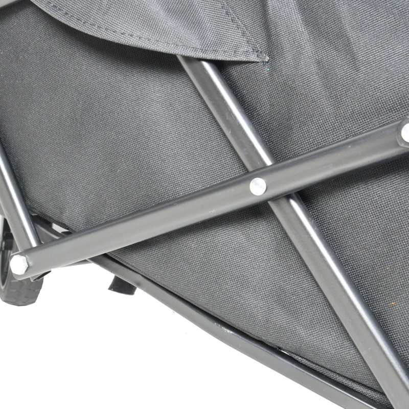 Mini chariot de plage pliable, Noir / Orange, H 3,02 pi x l 2,53 pi x P 1,27 pi
